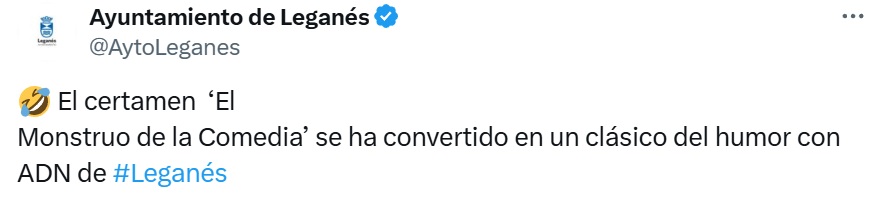 Tuit de la final del Ayuntamiento de Leganés