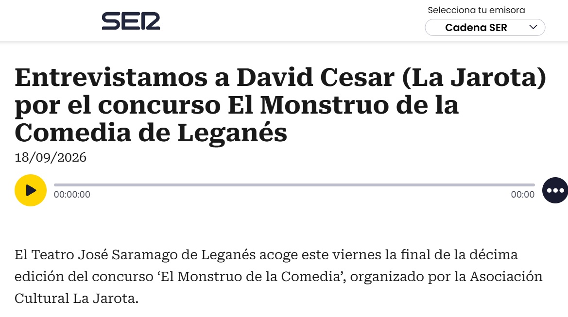 Entrevista a David César, presentador y director artístico de la Final del X Monstruo de la Comedia, en Cadena SER